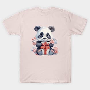 Cute Panda with gifts T-Shirt